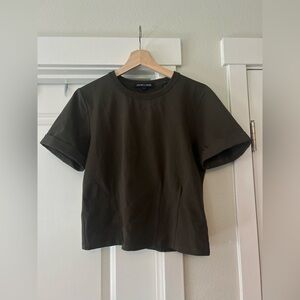 Veronica Beard Green Ankara Pintucked Stretch-cotton Jersey T-shirt, Size M